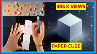 How to make CUBE 3D shape Cube 3D SHAPES   3D SHAPES MODEL  net of cube  küp nasıl yapılır [upl. by Dorrie]