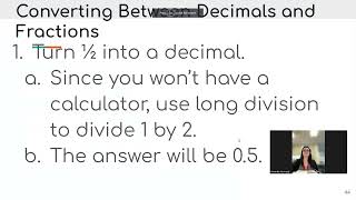 Paraprofessional Math Day 1 Number Sense and Basic Algebra Video 6 ConvertingDecimals amp Fractions [upl. by Dacie]