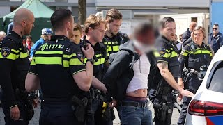 Aanhouding met verzet in centrum van Den Bosch na ongeval Hinthamerstraat [upl. by Llenyar]