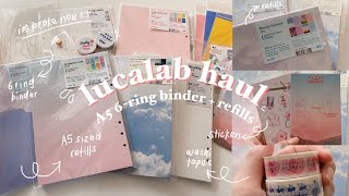 lucalab stationery haul  A5 6ring binder  refills ⛅️ [upl. by Heloise526]