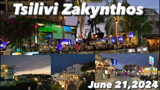 Tsilivi Zakynthos island Night time drive  June 212024  Summer time [upl. by Aiciles]