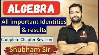 Complete algebra revision  All identities and results  SSC CGL 2022 [upl. by Dlorad]