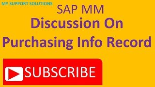 Purchasing Info record in SAP [upl. by Maier546]