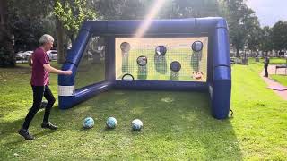 Football Penalty Shootout Inflatable Game set up  SELBY ABBEY YO8 [upl. by Ardnuasal]