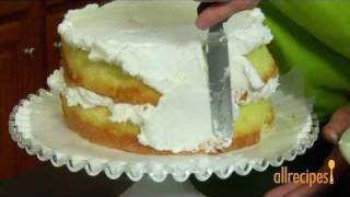 How to ice a cake video  Allrecipescouk [upl. by Akimat688]