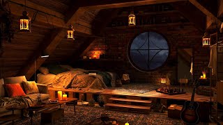 Cozy Attic Ambience  Indoor Rain Sounds with Thunderstorm for Sleeping Study and Relaxation [upl. by Wynnie]