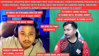 cr7horaaYT EARNING FROM MUSIC VIDEO REVEALED PODCAST SOON4KGamingNepal WEARING 4K ESPORTS JERSEY [upl. by Jopa122]