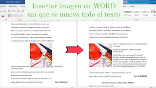 Insertar una imagen en WORD sin que se mueva todo el texto [upl. by Nagirrek]