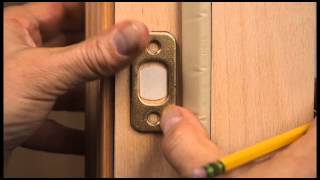 Installing a deadbolt strike plate on non mortise doorframe  Video 7 [upl. by Eckblad]