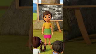 Hafte Ke Din Days of the Week in Hindi हफ्ते के दिन shorts hindicartoon educationalvideo viral [upl. by Tnemelc632]