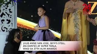 Julie Anne San Jose SB19s Stell Zia Dantes at Super Tekla wagi sa 37th Aliw Awards  24 Oras [upl. by Arenat63]