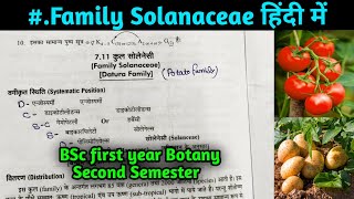 Family Solanaceae in hindi  BSc Second year Botany 3rd Semester [upl. by Dorette201]