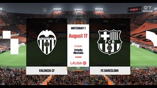 FC 24  Valencia vs Barcelona Highlights  La Liga Matchday 1 [upl. by Ena]