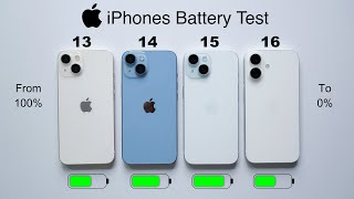 iPhone 16 vs 15 vs 14 vs 13 Battery Test 100 To 0  iOS 18 Battery Test HINDI [upl. by Tterej]