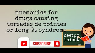 Mnemonics for drugs causing torsades de pointes pharmacology pharmacologymadeeasy [upl. by Cly984]