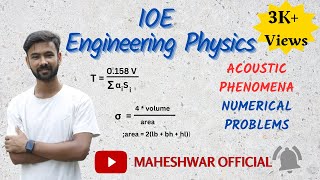 Acoustic Phenomena  Numerical Problems  Engineering Physics  IOE [upl. by Laurent87]