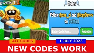 NEW UPDATE CODES Tree Chop Simulator ROBLOX  ALL CODES  July 1 2023 [upl. by Perrin10]