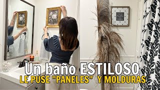 IDEAS PARA TRANSFORMAR UN BAÑO LE PUSE quotPANELESquot Y MOLDURAS 🔨 amp DECORACION  Diy Bathroom Makeover [upl. by Resarf253]