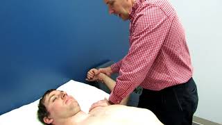 Shoulder Apprehension and Relocation Test on REAL Patient with a positive test [upl. by Michell]