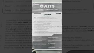 Part Test 1 AITS NEET UG Exam Physicswallah Test Series PW shorts 2023 shortsbeta viralvideo [upl. by Tisman]