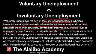 Difference Between Voluntary and Involuntary Unemployment  Economics  The Alalibo Academy [upl. by Un]