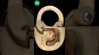 Antique wooden padlock work mechanism [upl. by Erving]