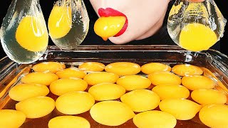 ASMR RAW EGG YOLK EDIBLE WATER BOTTLE NO PLASTIC HOW TO MAKE GIANT POPPING BOBA EATING SOUNDS ABBEY [upl. by Madlin640]