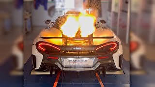 McLaren 600LT Apex feat NOVITEC catless Exhaust on the DYNO  HUGE Flames Pops amp Sounds 🔥 [upl. by Leynwad]