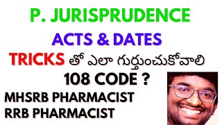 TRICKS TO REMEMBER DATES OF ACTS  PHARMACEUTICAL JURISPRUDENCE  MHSRB PHARMACIST  RRB PHARMACIST [upl. by Acissey]