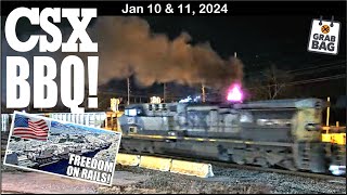 FLAMING CSX BBQ MEETS RACES 3WAYS FAIRFIELD SOUTHERN SWITCHER DEER LORAM… [upl. by Eshelman]