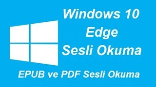 Windows 10 PDF Sesli Okuyucu [upl. by Nivra875]