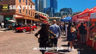 4k SEATTLE Walk  Discovering Seattle  Summer Vibes and City Sights [upl. by Dreher841]