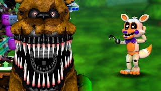 LOLBIT VERNICHTET  Lets Play FNaF World Simulator 2  Indie Game [upl. by Marquita]