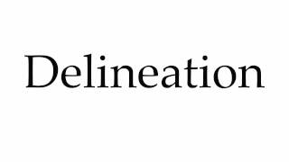 How to Pronounce Delineation [upl. by Eemia]