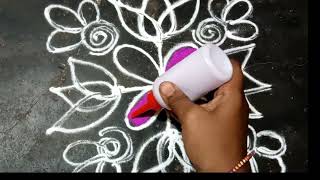 simple rangoli  easy muggu design [upl. by Nassir849]