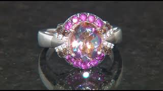 Mystic Quartz Rhodolite Garnet Smoky Quartz amp Zircon Ring In Rhodium over Sterling Silver 271ctw [upl. by Sert]