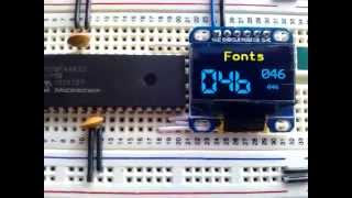 SSD1306 128x64 SPI OLED Library for PIC18F [upl. by Maryann]