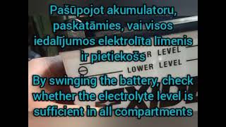 12V motorcycle battery filling and preparation for work [upl. by Eivod]