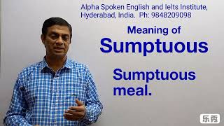 Sumptuous  Pronunciation Meaning Uses Synonyms and Antonyms [upl. by Russom]