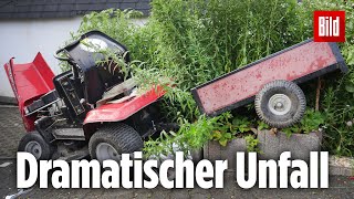 12Jähriger stürzt mit einem RasenmäherTraktor eine Mauer hinab und stirbt [upl. by Ytte6]