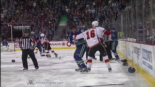 Flames vs Canucks line brawl Jan 18 2014 [upl. by Waring]