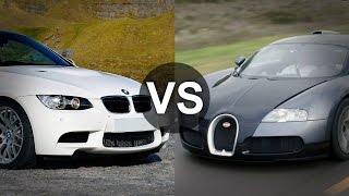 Bugatti Veyron vs BMW M3 E92 [upl. by Marena]