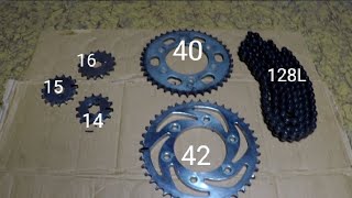 Sprocket Combination  Yamaha Sz 150 [upl. by Ahsatin]