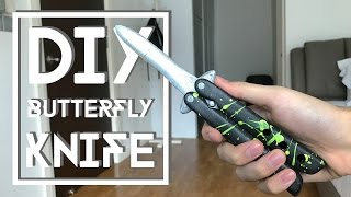 DIY Wooden Butterfly Knife  NutBulb [upl. by Lehacim]