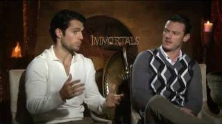 Henry Cavill Luke Evans and Mickey Rourke Interview for IMMORTALS [upl. by Sachiko]