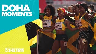 Jamaica Wins Womens 4x100m Gold  World Athletics Championships 2019  Doha Moments [upl. by Roch]