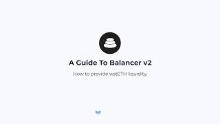 Balancer Providing wstETHWETH Liquidity  Lido Finance [upl. by Amand503]