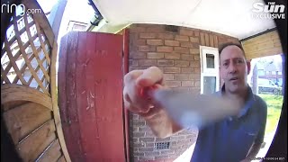 Neighbor Gets Instant Karma for Trying to Destroy Ring Doorbell [upl. by Lotti]