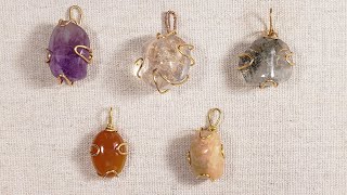 Lucky Pendant 銅線編織幸運墜子DIY irregular gemstones become lucky tokens 不規則寶石變身成好運信物 simple steps 步驟簡單 [upl. by Arved317]