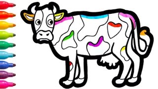 Cow Drawing Easy  How to Draw caw for kids  Simple cow Drawing [upl. by Photima160]